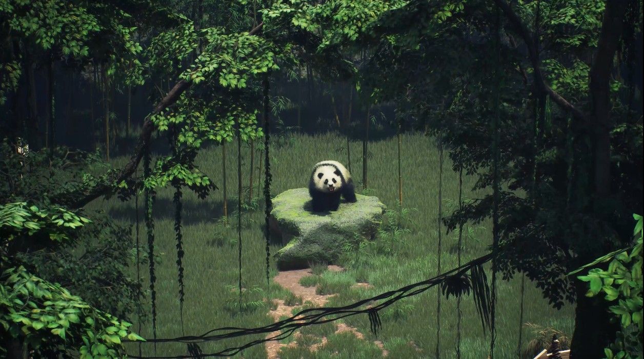 Giant panda projection at Zoo of the Future — conservation storytelling installation by RealityMatters