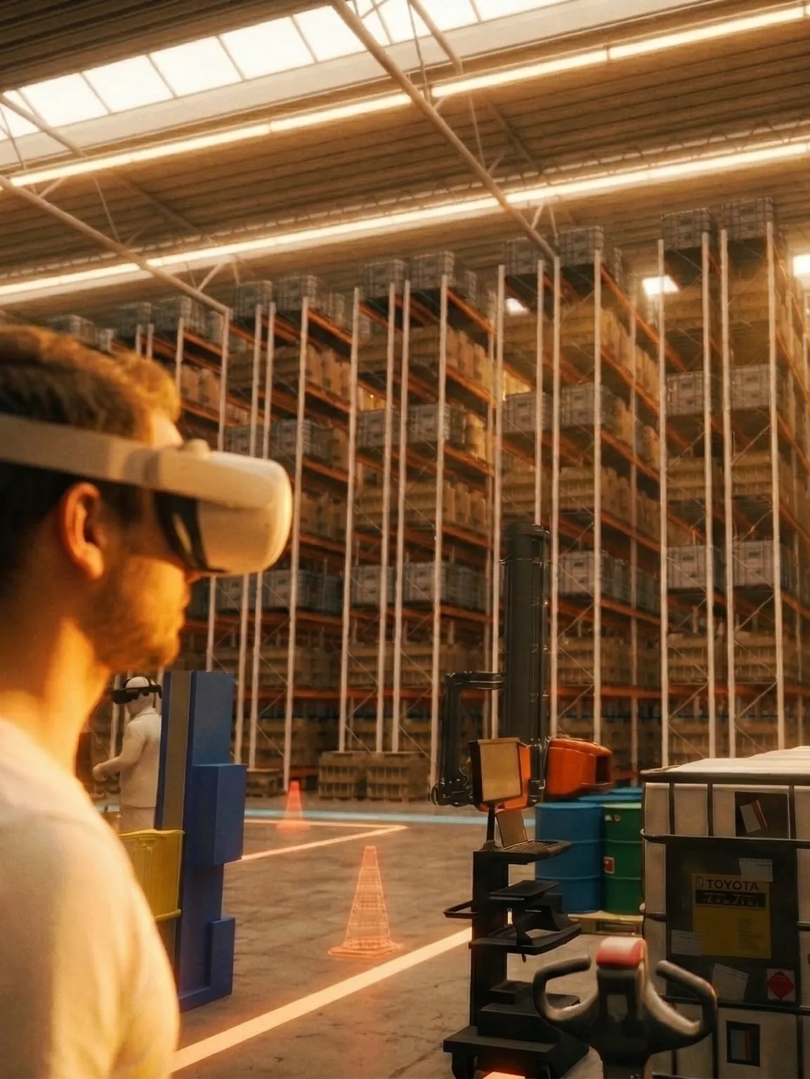 Warehouse Builder interactive layout planning tool by RealityMatters used for both operator training and sales configuration at Toyota Material Handling