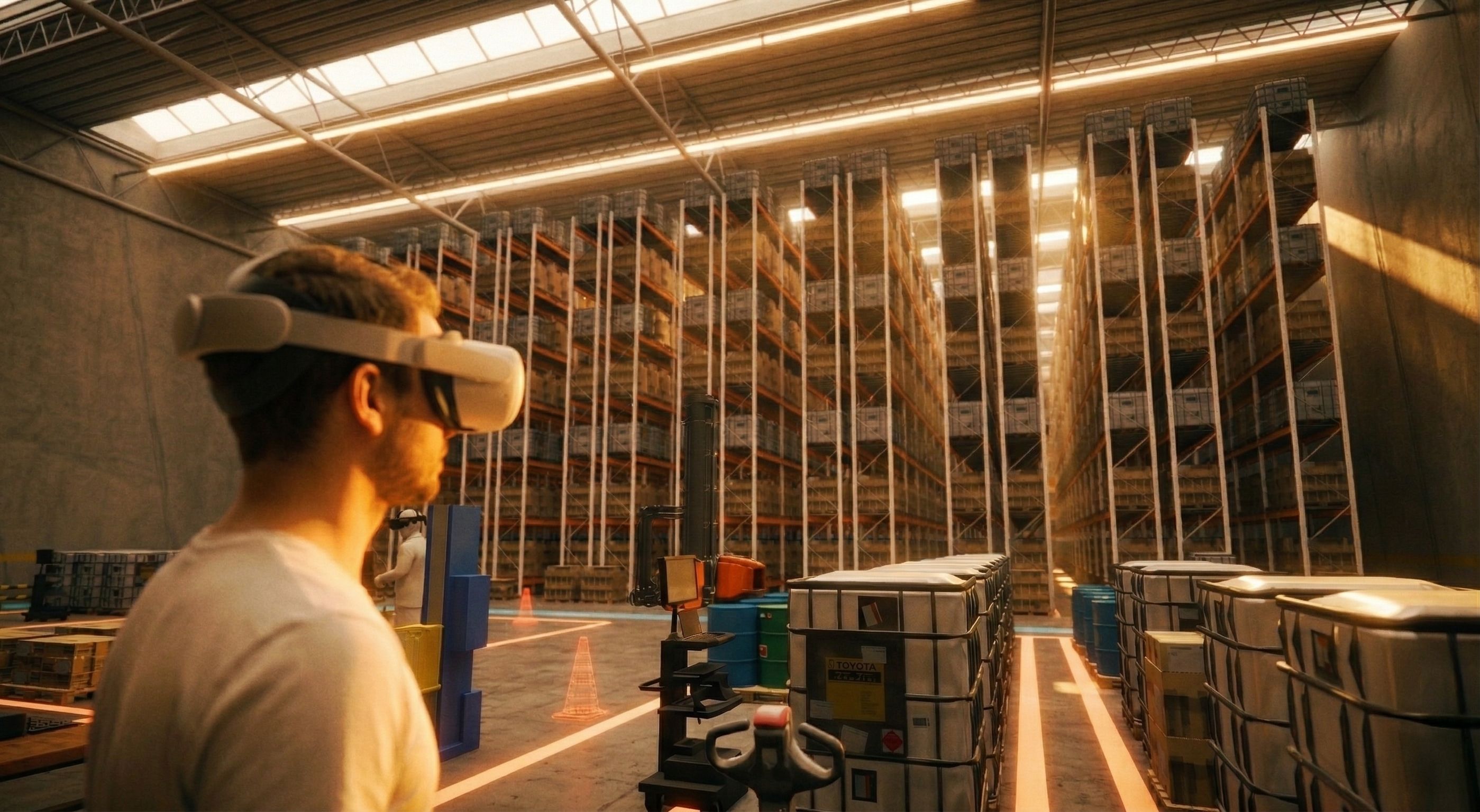 Warehouse Builder interactive layout planning tool by RealityMatters used for both operator training and sales configuration at Toyota Material Handling