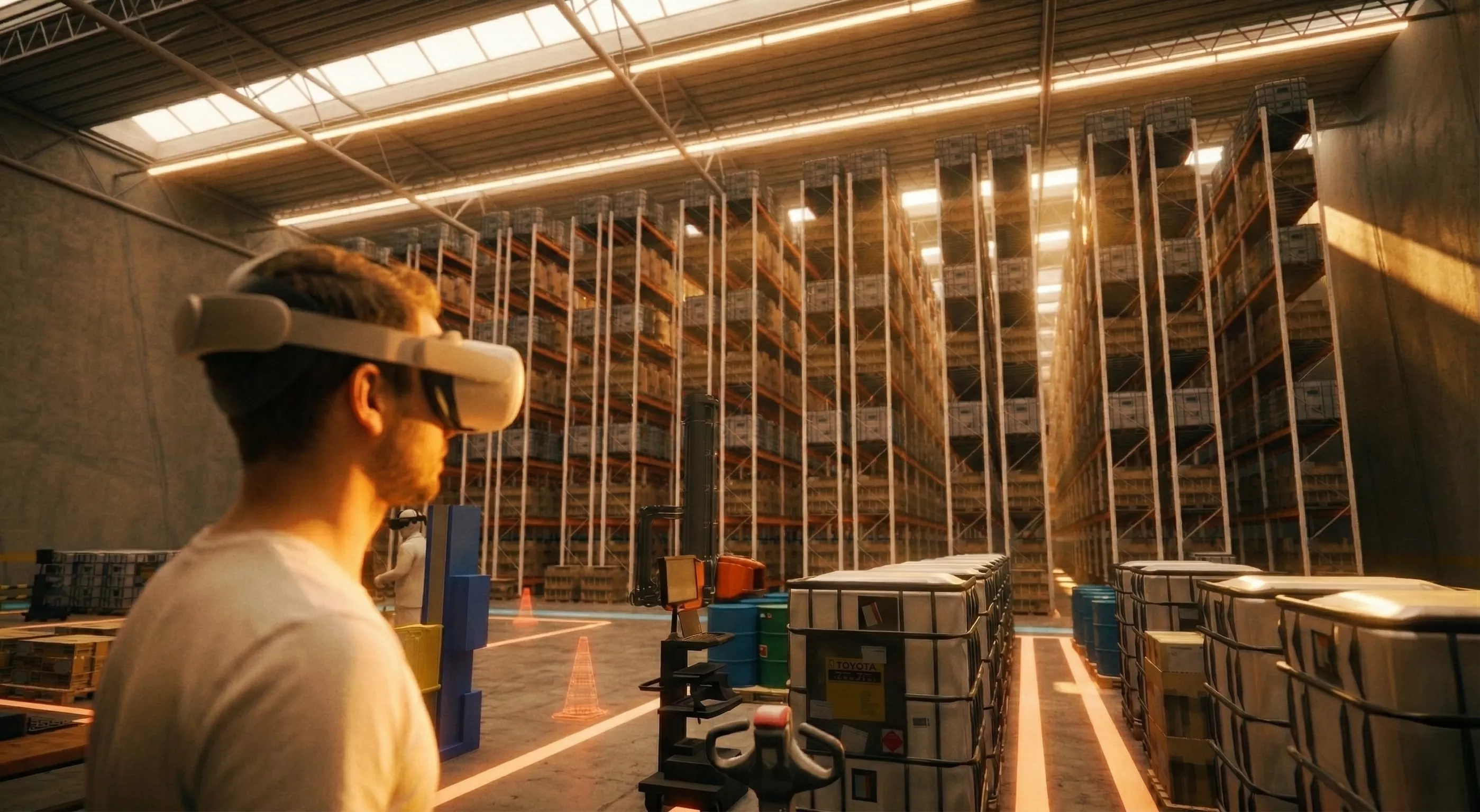 Warehouse Builder interactive layout planning tool by RealityMatters used for both operator training and sales configuration at Toyota Material Handling